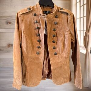VTG Prosper & Devine Suede Military Jacket in Tan Great Shape SZ Medium